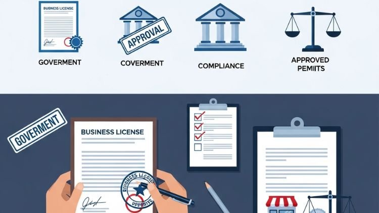 business licenses and permits required for starting a small business infographic