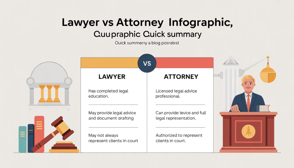 lawyer vs attorney quick summary