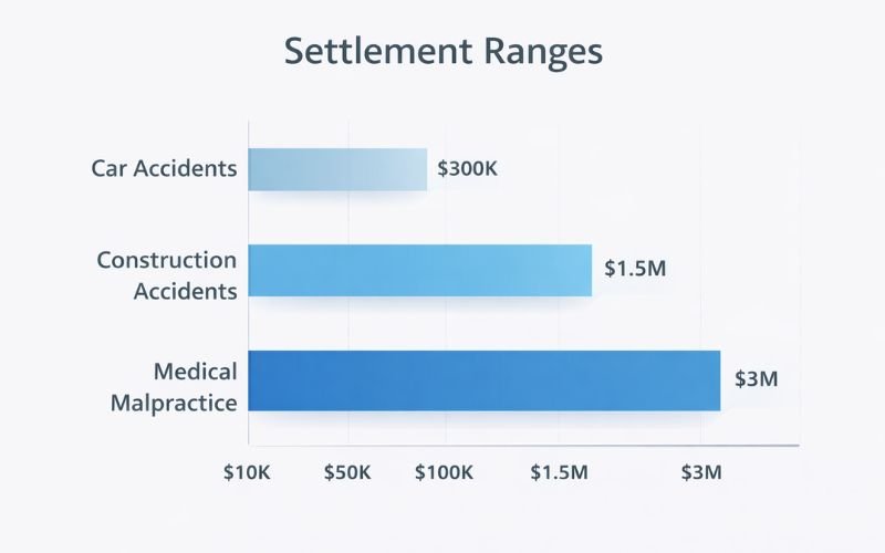 Bar chart showing average wrongful death settlement amounts in New York