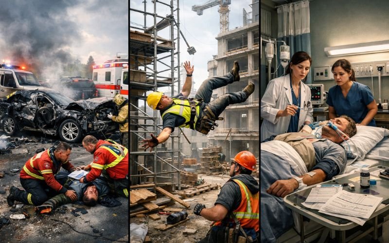 Car accident, construction accident and medical malpractice causing wrongful death
