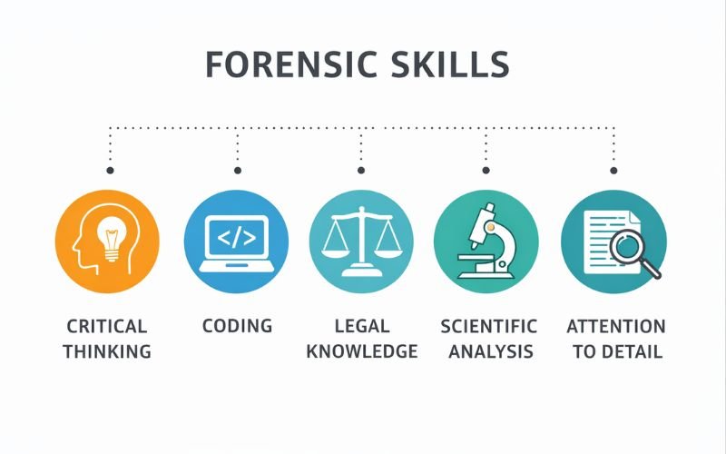 forensic science skills infographic chart
