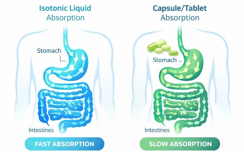 isotonic delivery system vs capsule absorption diagram