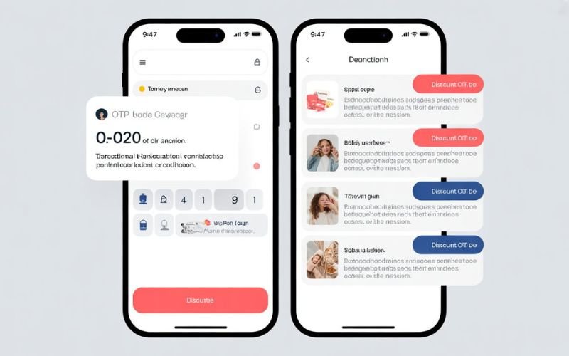 comparison of transactional and promotional text messages example