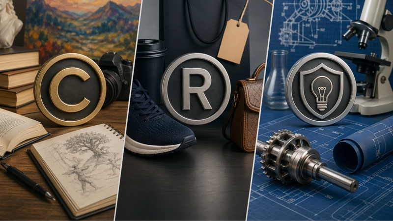 copyright vs trademark vs patent