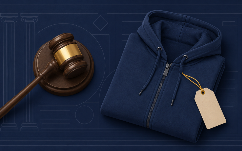 Illustration representing the Lululemon Costco lawsuit involving design and trademark claims
