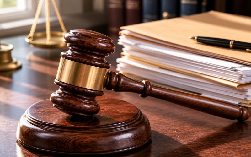 Gavel and legal documents representing civil lawsuits for childhood sexual abuse survivors